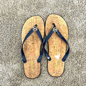 Michael Kors Blue Cork Flip Flops-Size 11